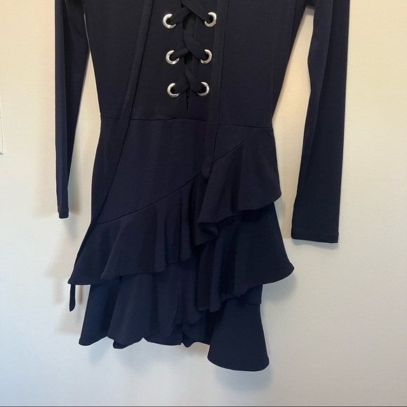NBD Blue Long Sleeve Dress with Elegant Design - Picture 7 of 10